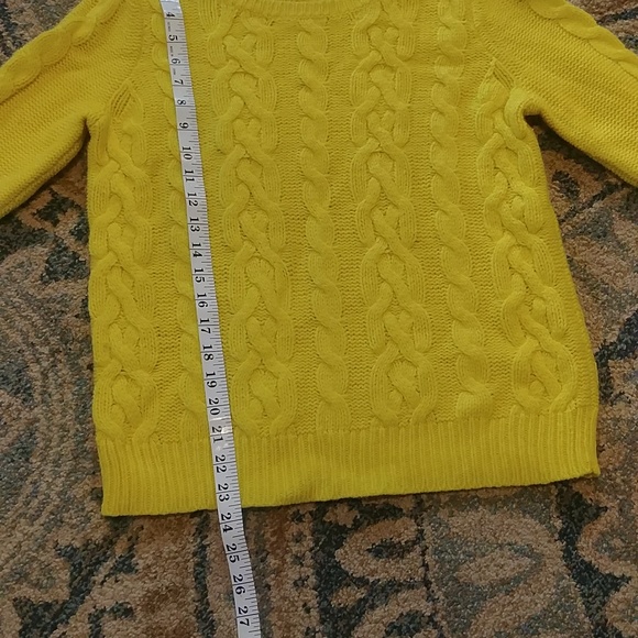 LOFT CABLE KNIT YELLOW SWEATER - Picture 6 of 8